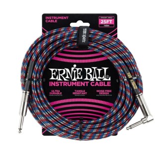 Ernie Ball  Instrumentenkabel gerade/gewinkelt blau/rot/weiß neu