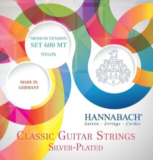 Hannabach Klassikgitarren-Saiten Serie 600 Medium Tenson versilbert neu