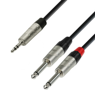 Adam Hall 4 STAR Y-Kabel 2 Klinke auf Miniklinke Stereo 6.0 m