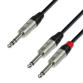 Adam Hall 4 STAR Y-Kabel Rean® 2 Klinke TS x Klinke TRS 1,5 m
